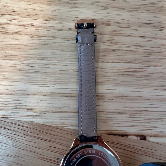 Michael Kors MK-2322 Rose Gold Dial Watch with Black Leather Double Wrap Strap - Picture 6 of 11